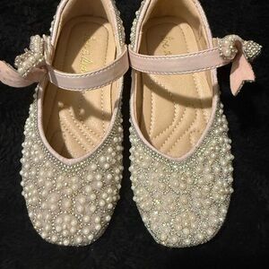 Doe a Dear Elegant Pearl Embellished Kids Shoes